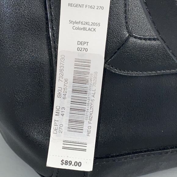 KATE LANDRY Black Faux Leather Large Shoulder Bag Tote Purse Handbag NEW NWT - Picture 7 of 11